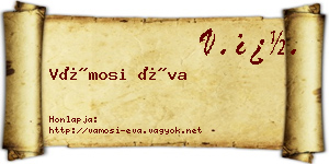 Vámosi Éva névjegykártya